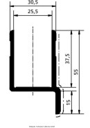 Bordwandprofil / Einfassprofil mit gekröpftem Anschlag 15 mm blank Länge: 400 mm